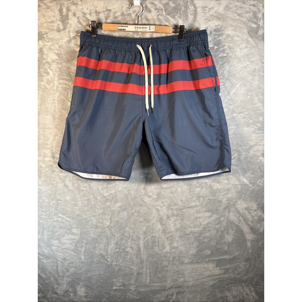 Fair Harbor Swim Trunks Mens 2XL Blue Striped Lined Stretch Beach Lifeguard